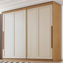 Ver imagem 2 de Guarda Roupa Casal 2 Portas de Correr 6 Gavetas MDF Atrane 268 cm Cinamomo Areia Zanz