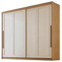 Ver imagem 1 de Guarda Roupa Casal 2 Portas de Correr 6 Gavetas MDF Atrane 268 cm Cinamomo Areia Zanz