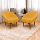 Ver imagem 2 de Kit 2 Poltronas Decorativa para Sala Recepção Manicure Consultório Stella Suede