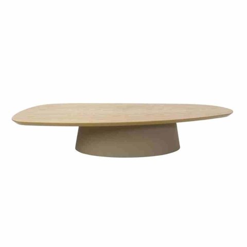 Mesa de Centro Omega Alta Carvalho Branco com Base Recouro Fendi 138 Cm - 67419