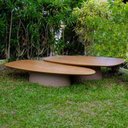 Ver imagem 4 de Mesa de Centro Omega Alta Carvalho Branco com Base Recouro Fendi 138 Cm - 67419