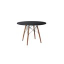 Ver imagem 4 de Conjunto de Mesa de Jantar Eames Eiffel Redonda 90 cm Tampo de Madeira Preto com 4 Cadeiras Pretas P