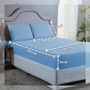 Ver imagem 3 de Kit Lençol Casal 3 Peças 400 Fios Toque Aveludado com Elástico e Fronhas:azul Piscina