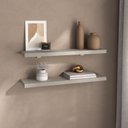 Ver imagem 1 de Kit 2 Prateleiras 60cm com Suporte Organização Livros Decoração Elan Cinza