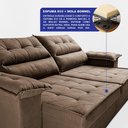 Ver imagem 4 de Sofá Retrátil e Reclinável 2,40m com Molas e Espuma D33 Thunder Velusoft Castor Cama Inbox