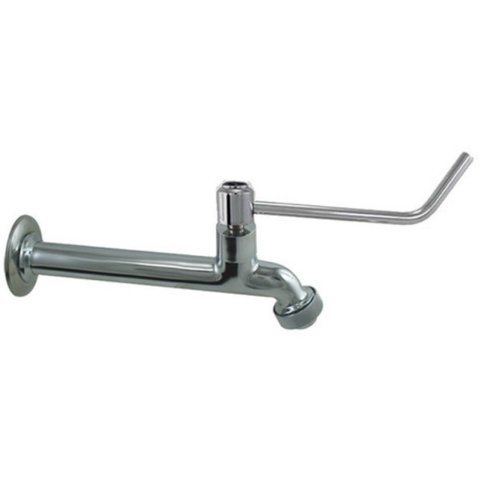 3159 - Torneira Clínica Hospitalar Metal Cromado Reta 21cm para Parede Alavanca Cotovelo