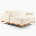 Ver imagem 5 de Sofá com Chaise Lado Esquerdo 230cm Cocie Linho Off White - Sallar Home