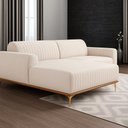 Ver imagem 2 de Sofá com Chaise Lado Esquerdo 230cm Cocie Linho Off White - Sallar Home