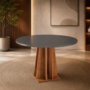 Ver imagem 2 de Mesa de Jantar 4 Lugares Redondo Tampo de MDF Full Cobre/Cinza - Casa Giulia