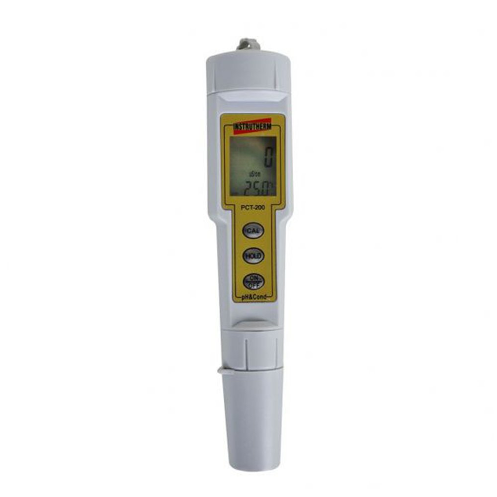 Medidor De Ph Digital Condutividade Ec Temperatura Tipo Caneta Pct-200 Hold Portátil Com Estojo