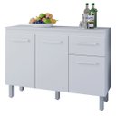 Ver imagem 2 de Armário Aéreo 4 Portas e Balcão 3 Portas 120 cm Vitoriana Branco