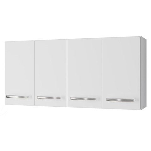 Armário Aéreo 4 Portas e Balcão 3 Portas 120 cm Vitoriana Branco