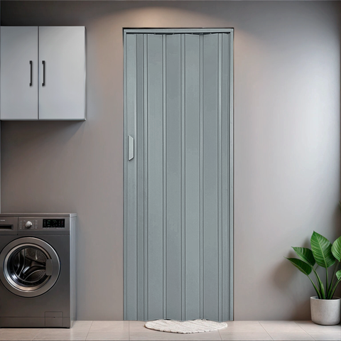 Kit com 5 Portas Sanfonada de PVC 210x72cm Bariri Cinza/Granizo