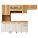 Ver imagem 2 de Cozinha Completa Modulada 4 Peças 11 Portas 1 Gaveta Cristal Bege/Cinamomo/Off White