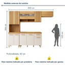 Ver imagem 3 de Cozinha Completa Modulada 4 Peças 11 Portas 1 Gaveta Cristal Bege/Cinamomo/Off White