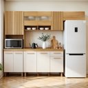 Ver imagem 1 de Cozinha Completa Modulada 4 Peças 11 Portas 1 Gaveta Cristal Bege/Cinamomo/Off White