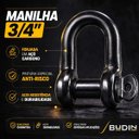 Ver imagem 2 de Manilha 3/4 Reta Aço Carbono Pino Roscado Reboque Elevação Budin - Preta - Kit 2 Unid.