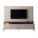 Ver imagem 2 de Rack com Painel para TV Bend 220cm MDF Portas Brise Louro e Luna com Dourado Casa Lar Shop