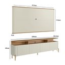 Ver imagem 5 de Rack com Painel para TV Bend 220cm MDF Portas Brise Louro e Luna com Dourado Casa Lar Shop