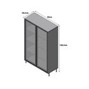 Ver imagem 4 de Cristaleira Estante Alta Refresh 148,5cm com 2 Portas de Vidro e 3 Prateleiras para Sala de Estar