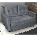 Ver imagem 1 de Sofá Cama 2 Lugares Yago Veludo Chumbo