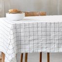 Ver imagem 1 de Toalha de Mesa Quadriculada Off White/preto 100% Algodão