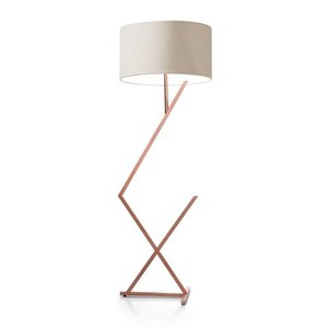 Abajur de Chão Luminária Decore Cúpula Cilíndrica e Pés de Ferro Bali
