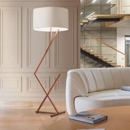 Abajur de Chão Luminária Decore Cúpula Cilíndrica e Pés de Ferro Bali - 3