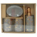 Ver imagem 3 de Kit Bancada de Banheiro Cerâmica 4 Peças Cinza - Quanhe