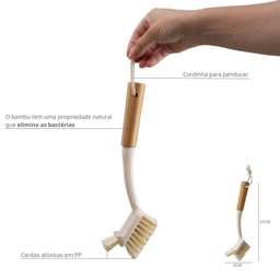 Escova de Bambu Oikos Duo para Limpeza Off-white - 4