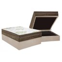Ver imagem 1 de Cama Box Baú Casal: Colchão Molas Ortobom SuperPocket Gold Ultra Gel + Base CRC Suede Clean(138x188)