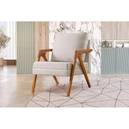 Kit 2 Poltronas Mona Braço de Madeira Decorativa - 2