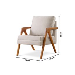 Kit 2 Poltronas Mona Braço de Madeira Decorativa - 4