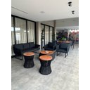 Ver imagem 4 de Jogo de Sofá 2 Poltronas e Pufe Corda Náutica Jardim Externo