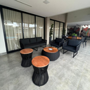 Ver imagem 1 de Jogo de Sofá 2 Poltronas e Pufe Corda Náutica Jardim Externo