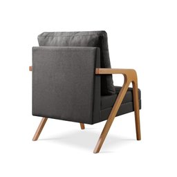 Kit 2 Poltronas Mona Braço de Madeira Decorativa - 7