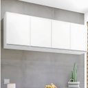 Ver imagem 2 de Armário Aéreo 1,60m com 4 Portas Cozinha Área de Serviço Lavínia Branco