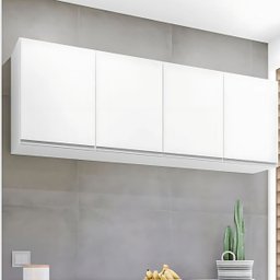 Armário Aéreo 1,60m com 4 Portas Cozinha Área de Serviço Lavínia Branco - 2
