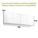 Ver imagem 7 de Armário Aéreo 1,60m com 4 Portas Cozinha Área de Serviço Lavínia Branco