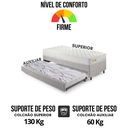 Ver imagem 6 de Bicama Box Solteiro Corino Linho 88x188x28 Cm com Colchão Ecoline D33 Espuma Ecoflex