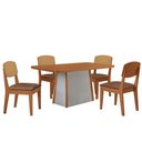 Ver imagem 2 de Mesa Jantar Diane 120cm Tampo MDF Lam 4 Cadeiras Copper Pre Moderna Tork Naturale Off White