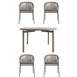 Conjunto Jardim e Varanda 1 Mesa Redonda 130cm 4 Cadeiras com Braços Refúgio Cabecasa Madeiramadeira - 9