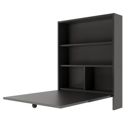 Mesa de Parede Multiuso com Armário Seven Preto - Moville Movelaria - 9