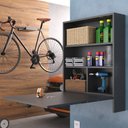 Ver imagem 3 de Mesa de Parede Multiuso com Armário Seven Preto - Moville Movelaria