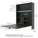 Ver mais imagens de Mesa de Parede Multiuso com Armário Seven Preto - Moville Movelaria
