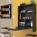 Ver imagem 1 de Mesa de Parede Multiuso com Armário Seven Preto - Moville Movelaria