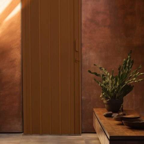 Kit com 8 Portas Sanfonada de PVC 210x105cm Bariri Marrom/Coffe