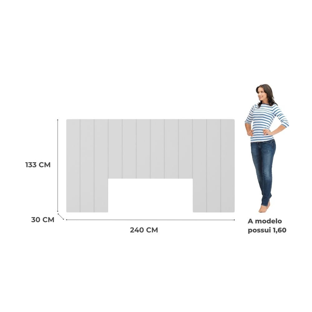Cabeceira Aurora Modulada Cama Box Casal/queen/king 2,40m 12 Módulos - 5