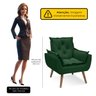 Poltrona Opala Conforto Decorativa em Veludo com Pés Palito - Verde - 3