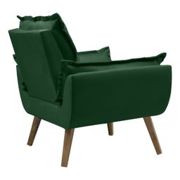 Poltrona Opala Conforto Decorativa em Veludo com Pés Palito - Verde - 5